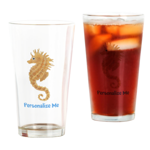 Personalized Drinking Glass - Seahorse