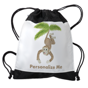 Personalized Monkey Drawstring Bag